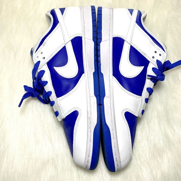 Nike Dunk Lows Sneakers Blue White Racer Low Dunks Leather Mens - Picture 6 of 9
